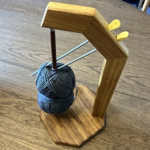Teak Wool Holder for Knitting and Crocheting