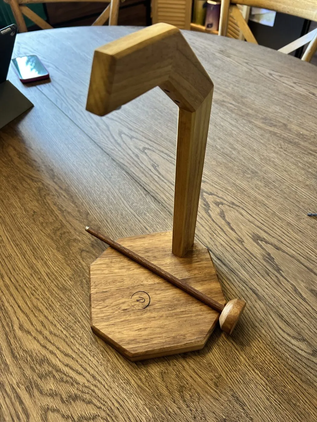 Teak Wool Holder for Knitting and Crocheting