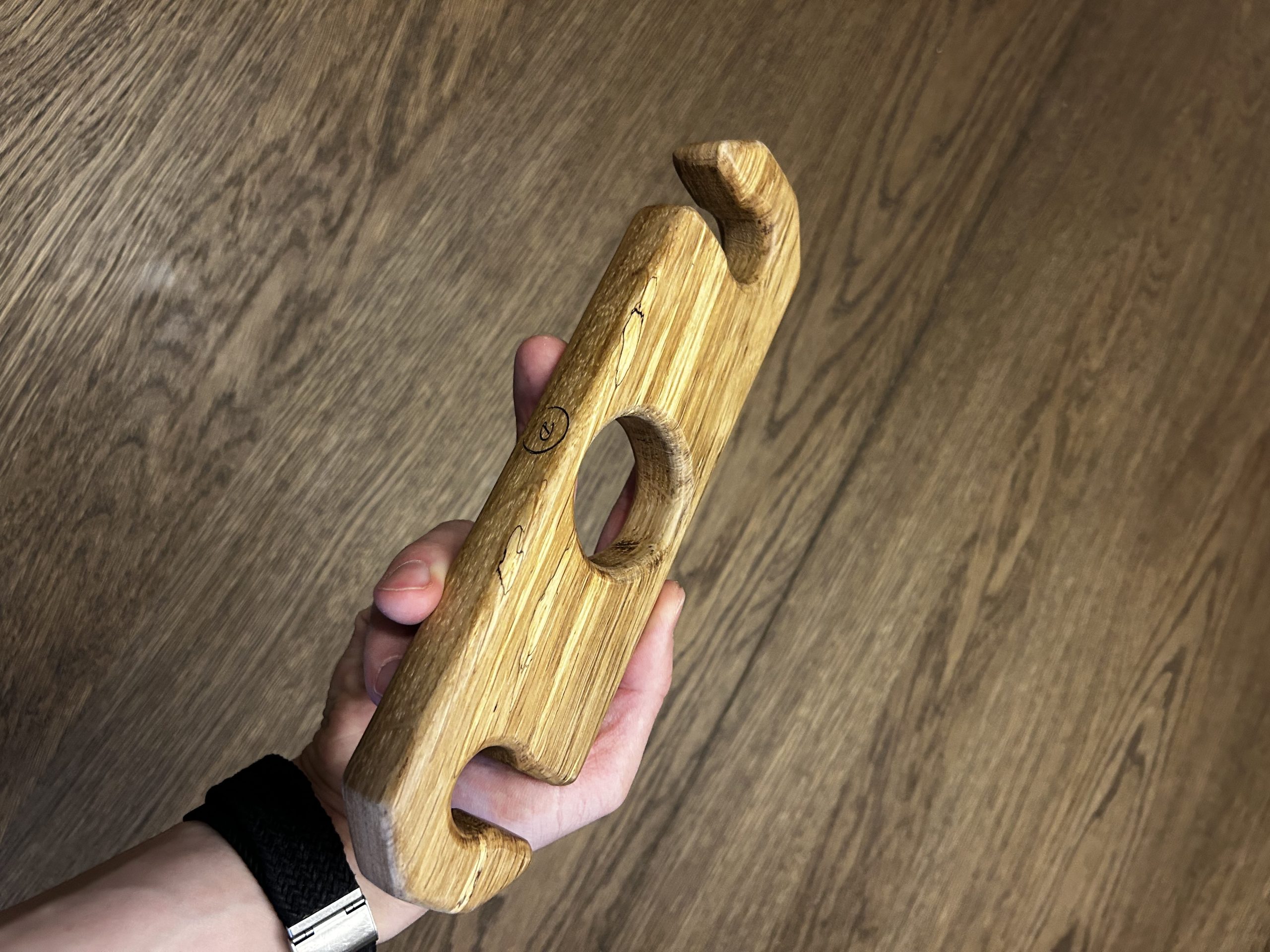 Oak Wine Bottle & Glass Caddy