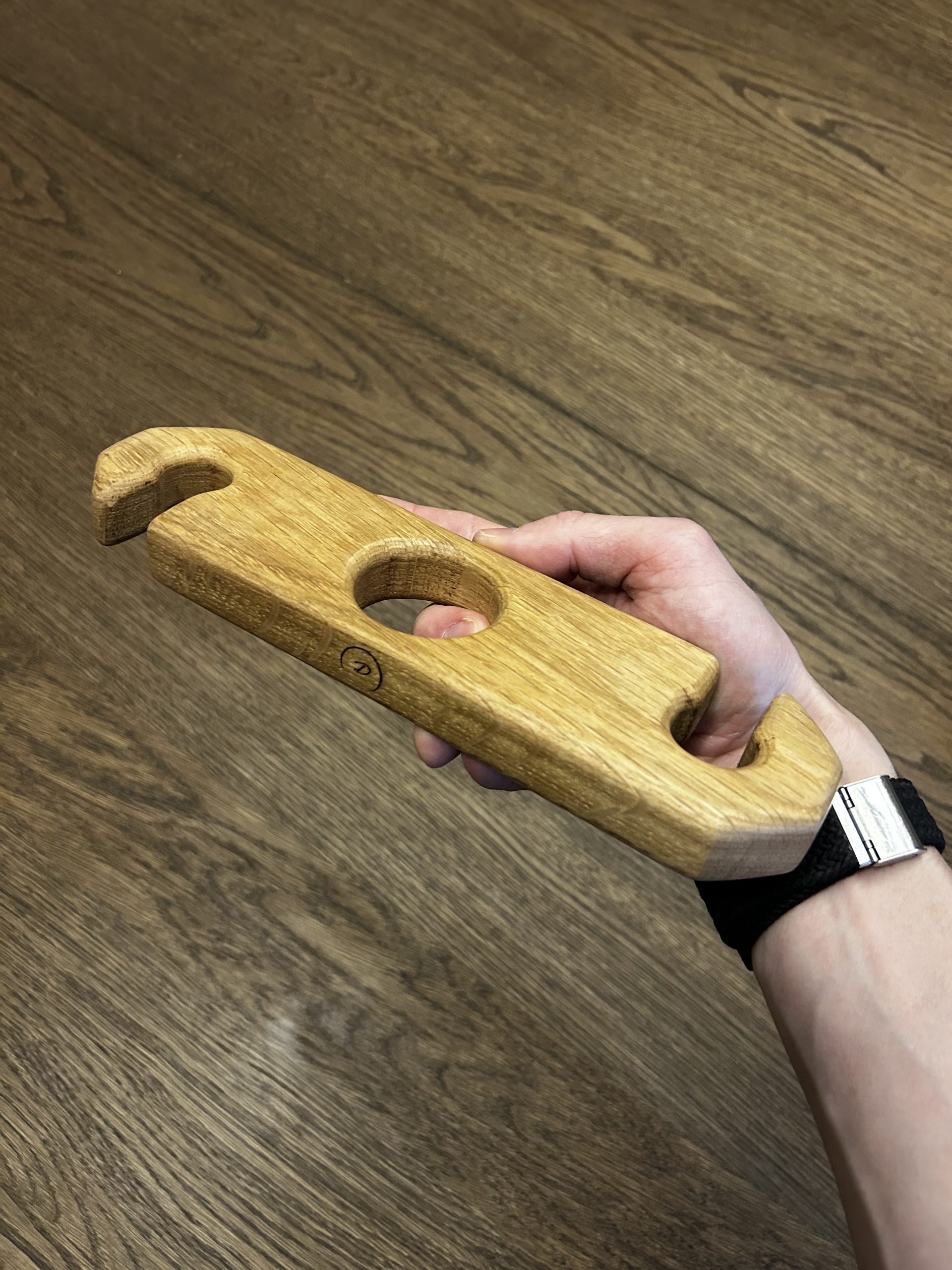 Oak Wine Bottle & Glass Caddy