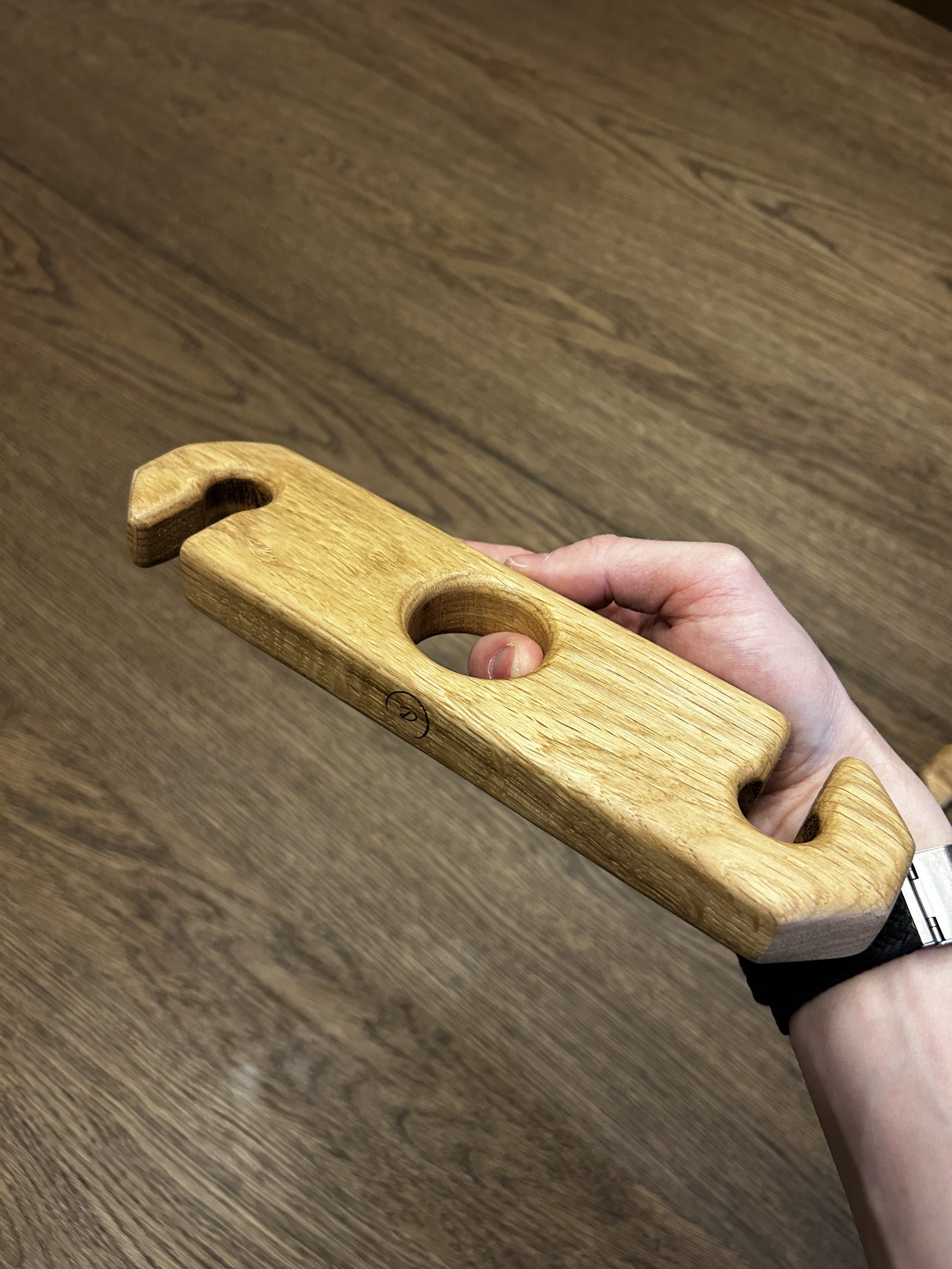 Oak Wine Bottle & Glass Caddy