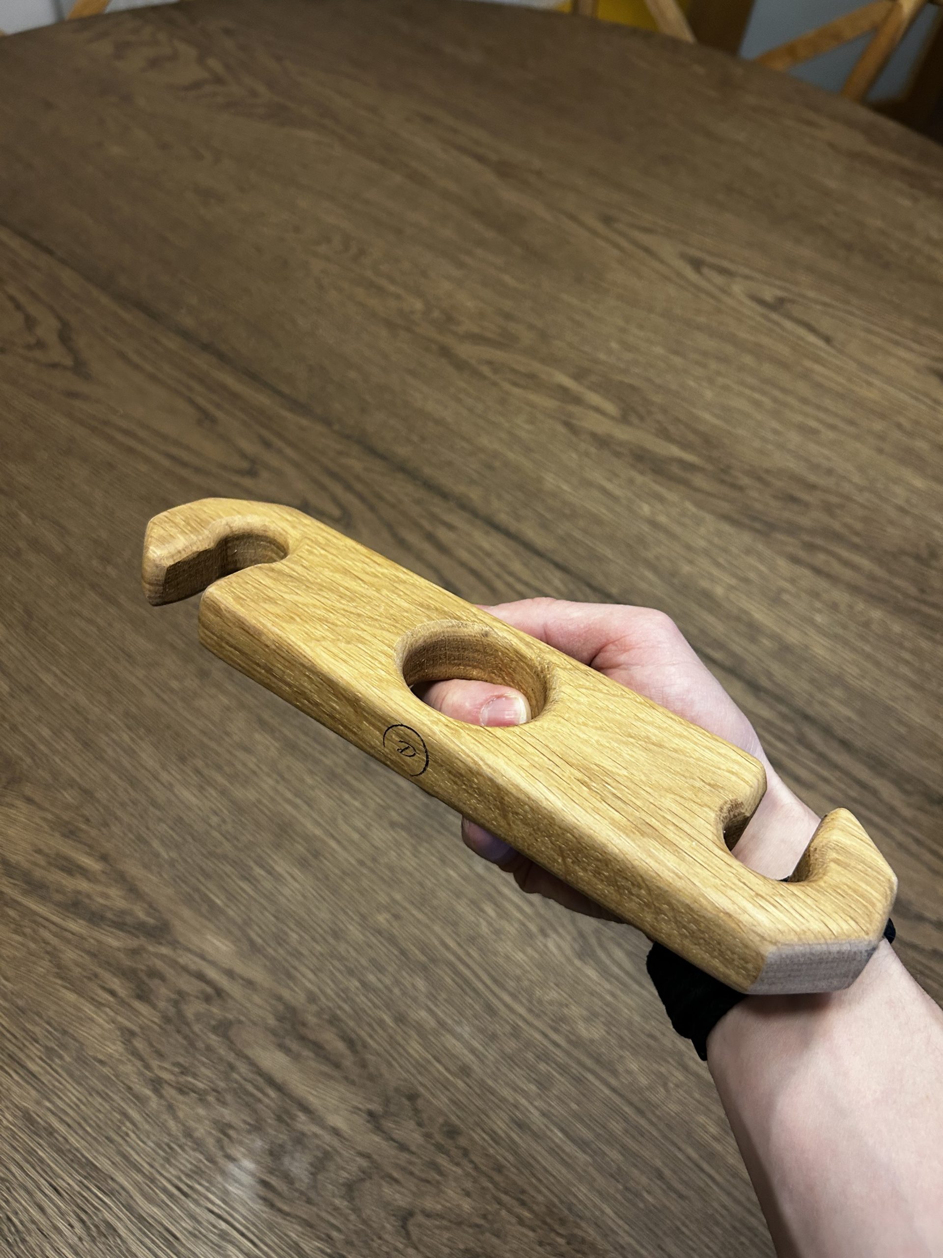 Oak Wine Bottle & Glass Caddy