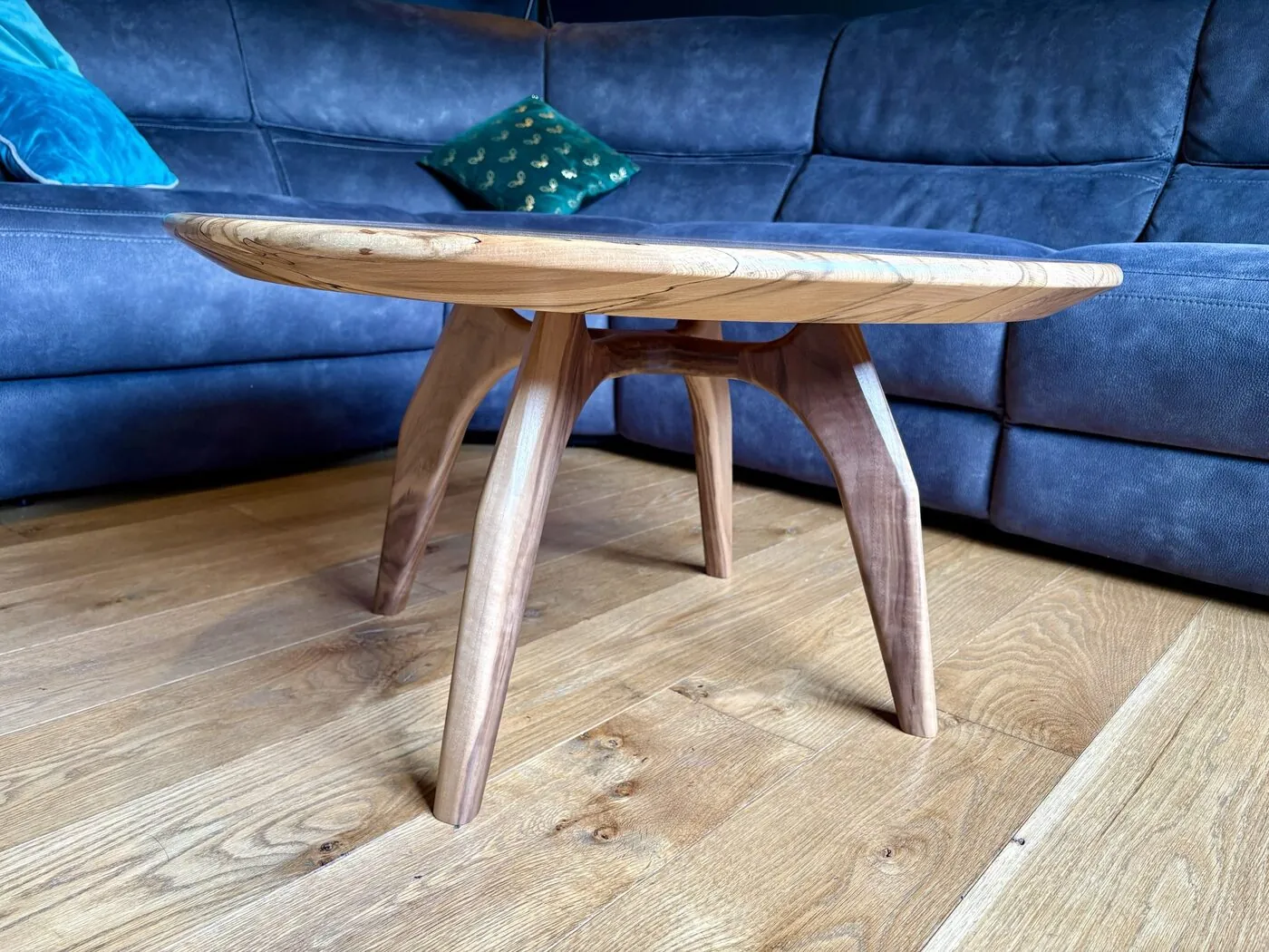Spalted Beech & Walnut Round Coffee Table