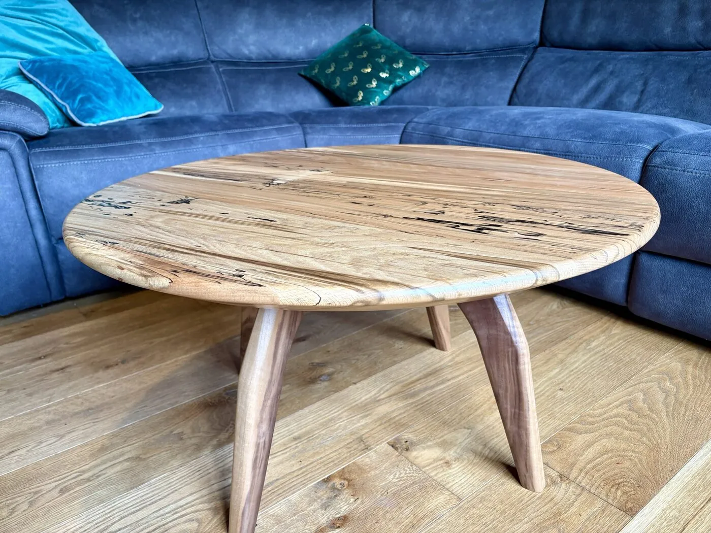 Spalted Beech & Walnut Round Coffee Table