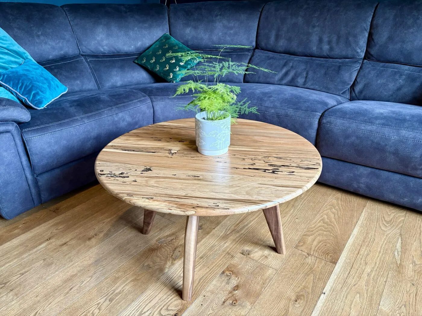 Spalted Beech & Walnut Round Coffee Table