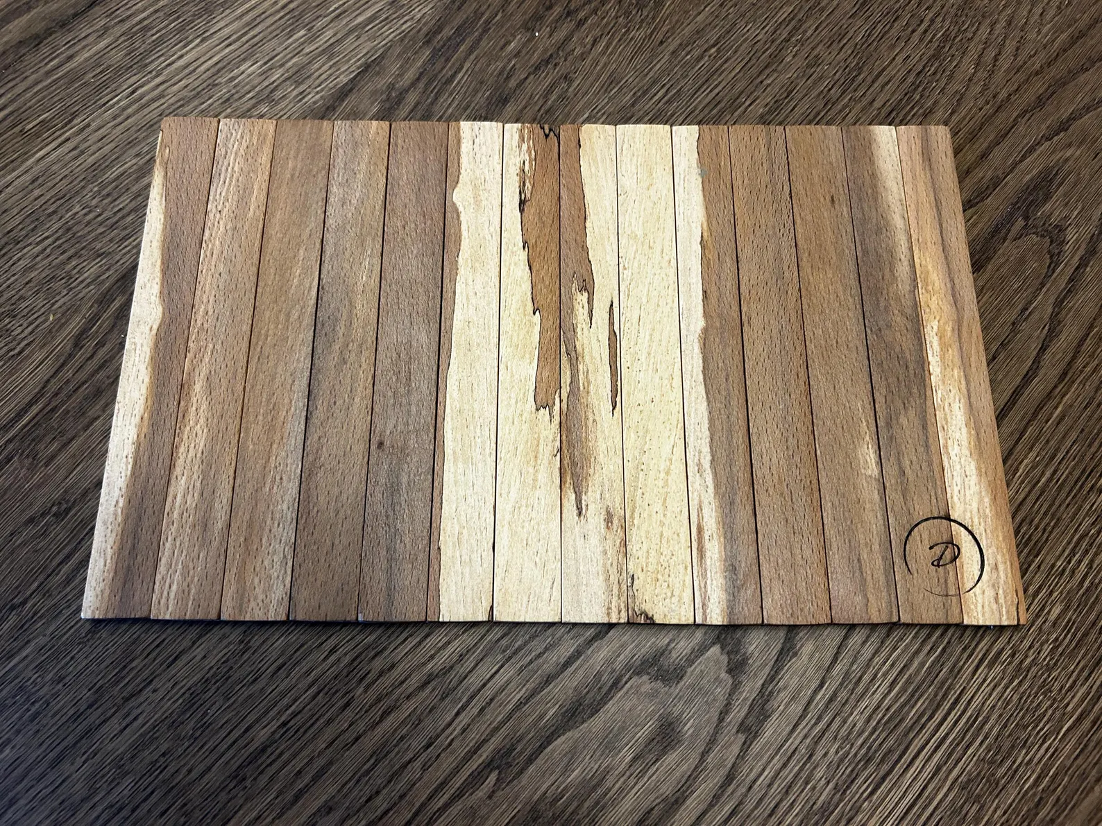 Spalted Beech Armrest Tray & Roll-Up Sofa Table (Design 2)