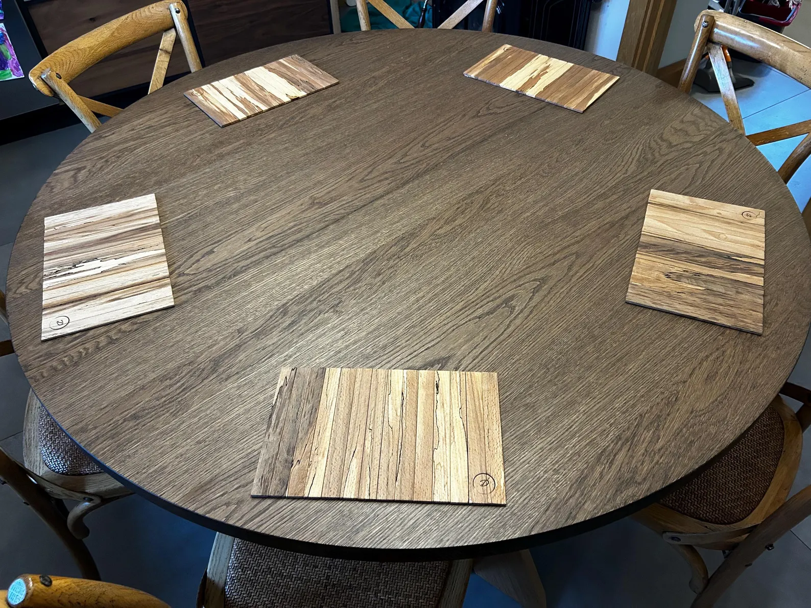 Spalted Beech Armrest Tray & Roll-Up Sofa Table (Design 3)