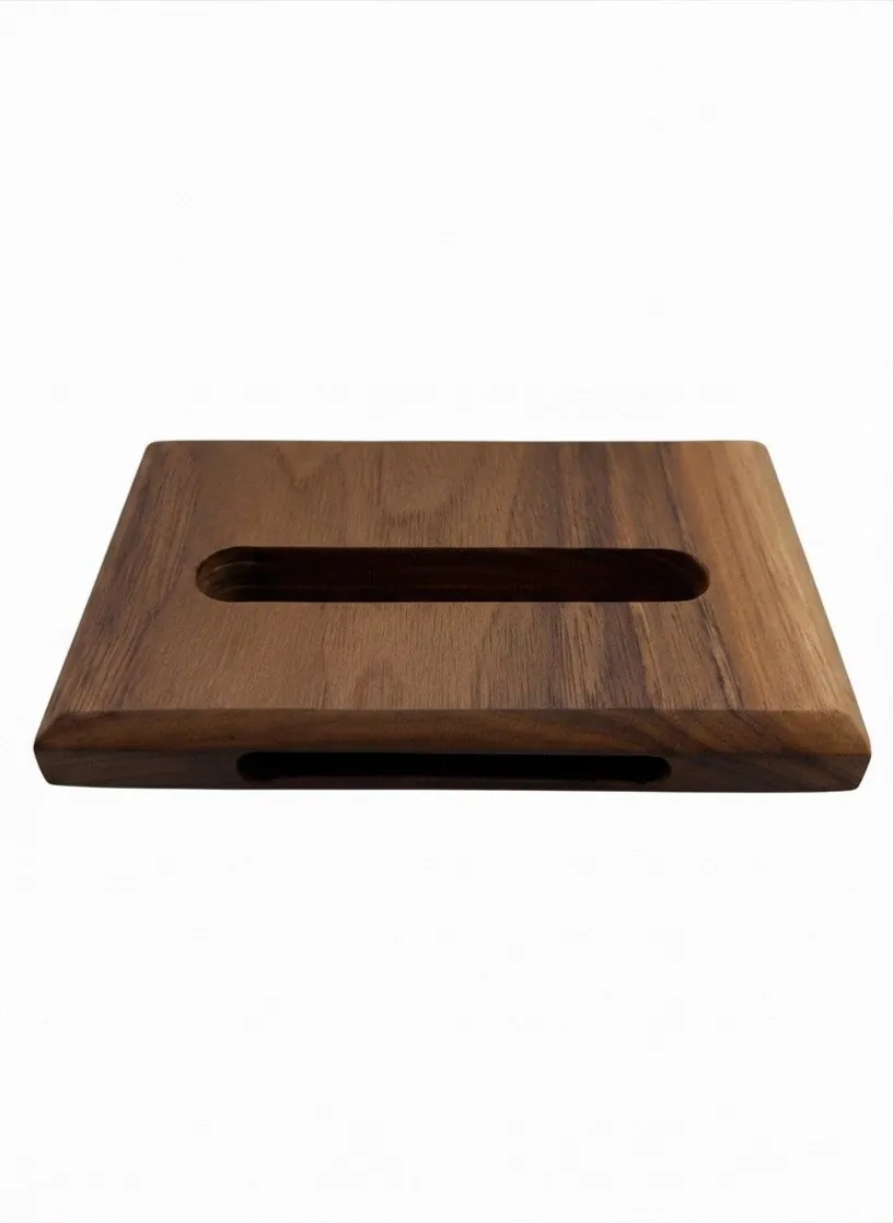 Artisan Walnut Phone Stand with Natural Sound Amplifier