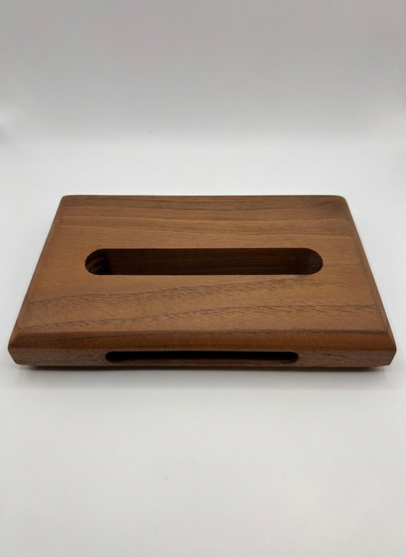Artisan Walnut Phone Stand with Natural Sound Amplifier