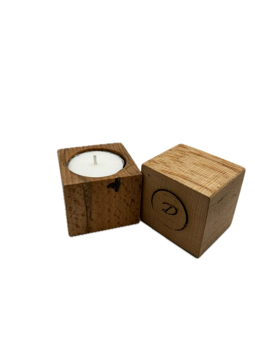 Spalted Beech Tea Light Candle Holders, set of 2