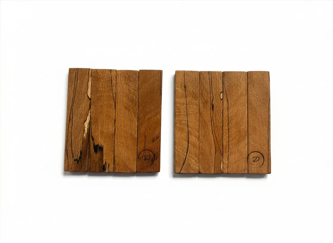 Set of 2 Spalted Beech Coasters