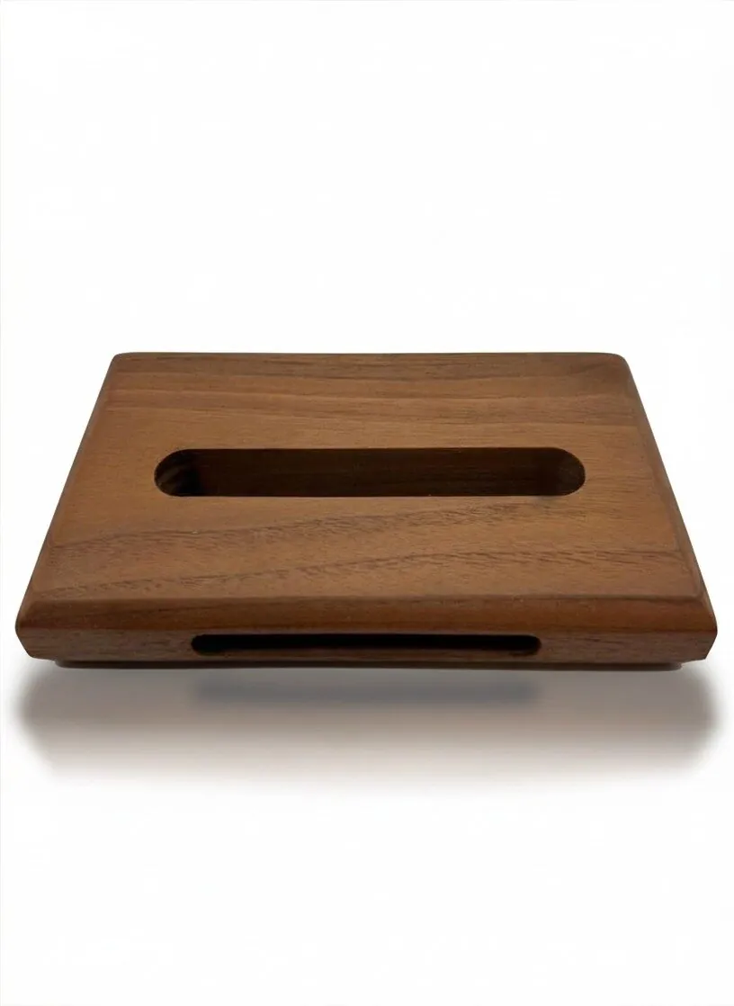 Artisan Walnut Phone Stand with Natural Sound Amplifier