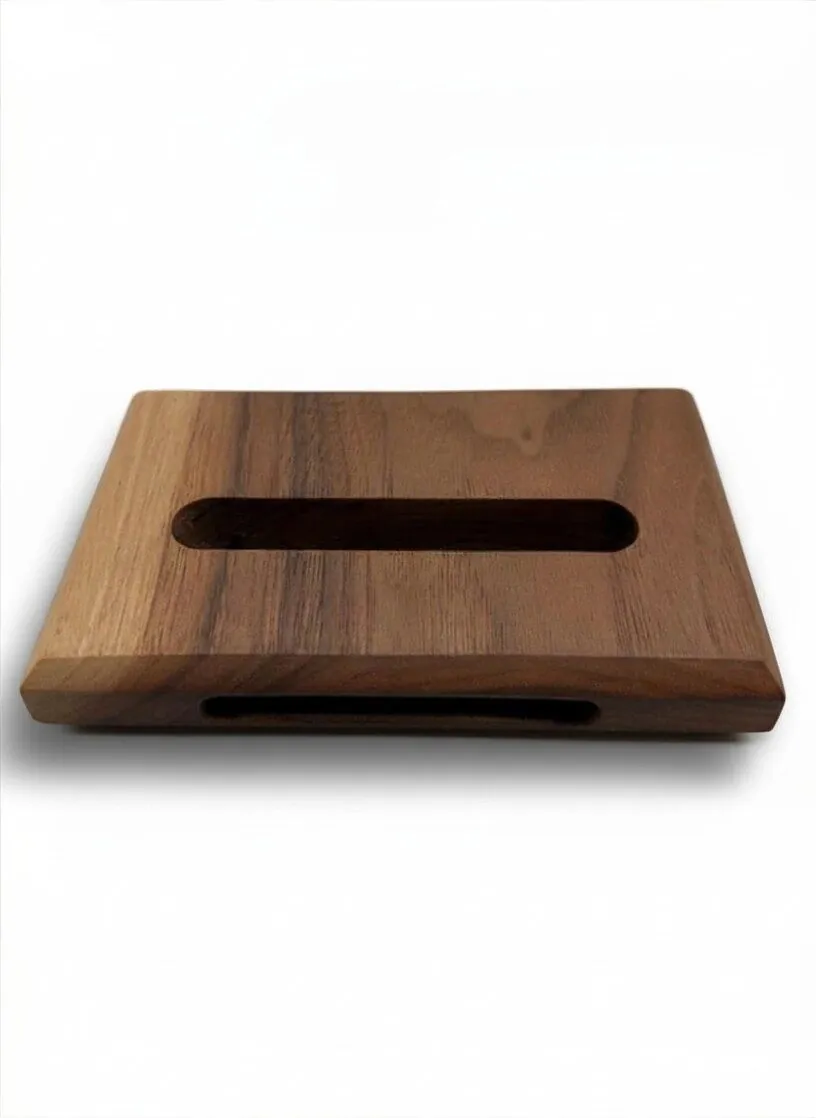 Artisan Walnut Phone Stand with Natural Sound Amplifier