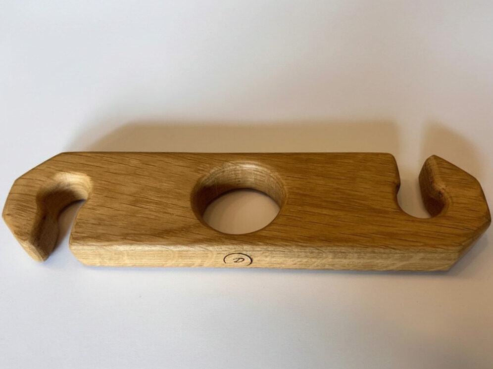 Oak Wine Bottle & Glass Caddy