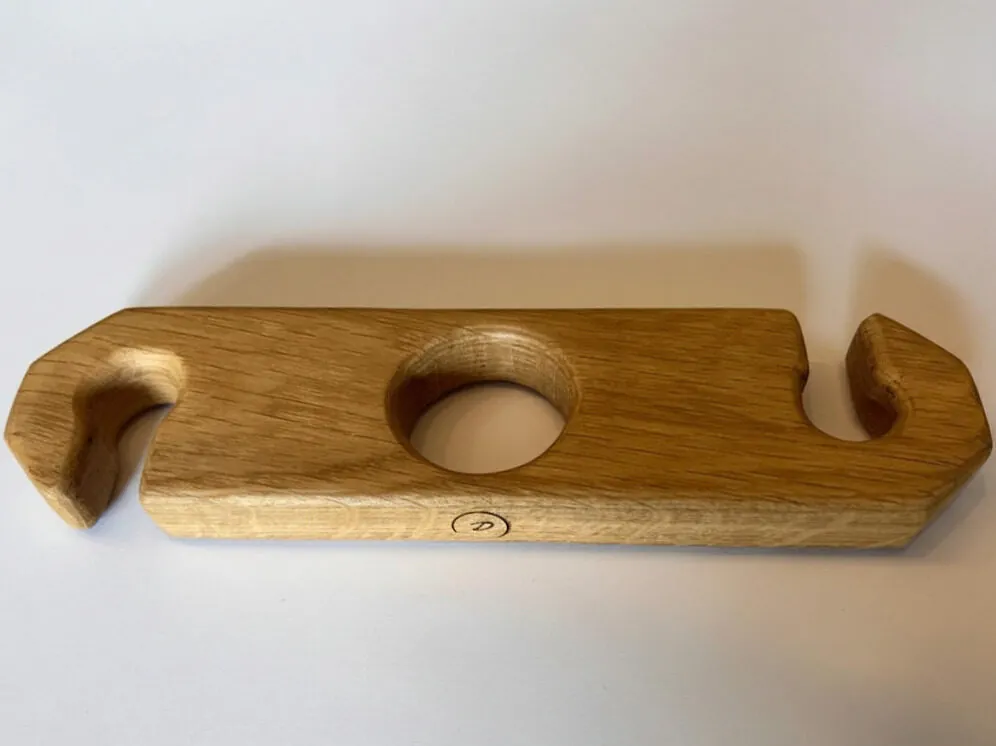 Oak Wine Bottle & Glass Caddy