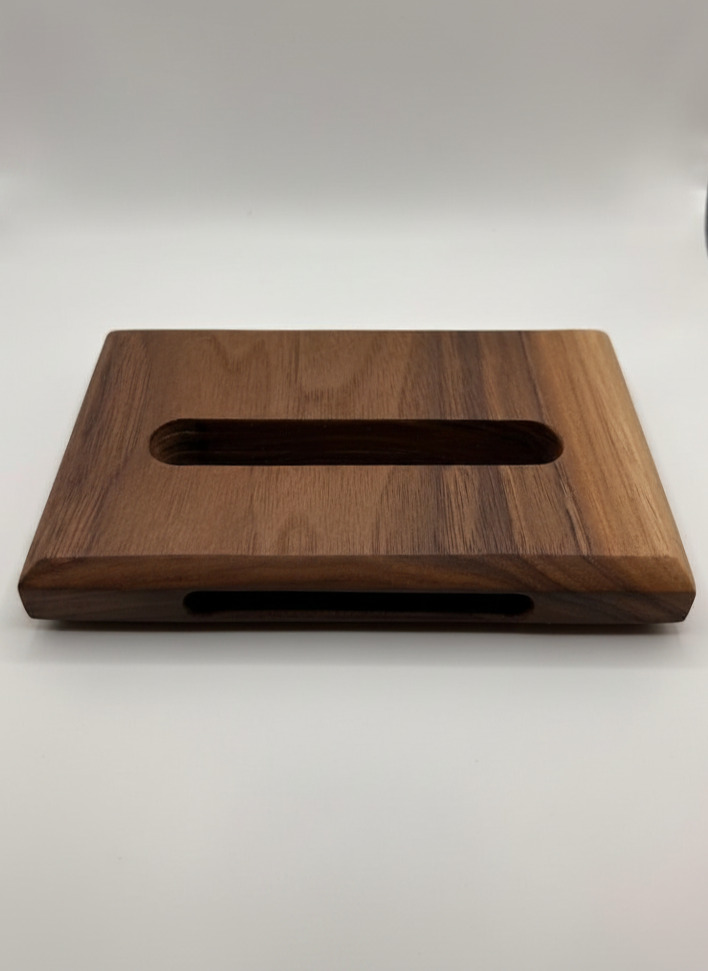 Artisan Walnut Phone Stand with Natural Sound Amplifier