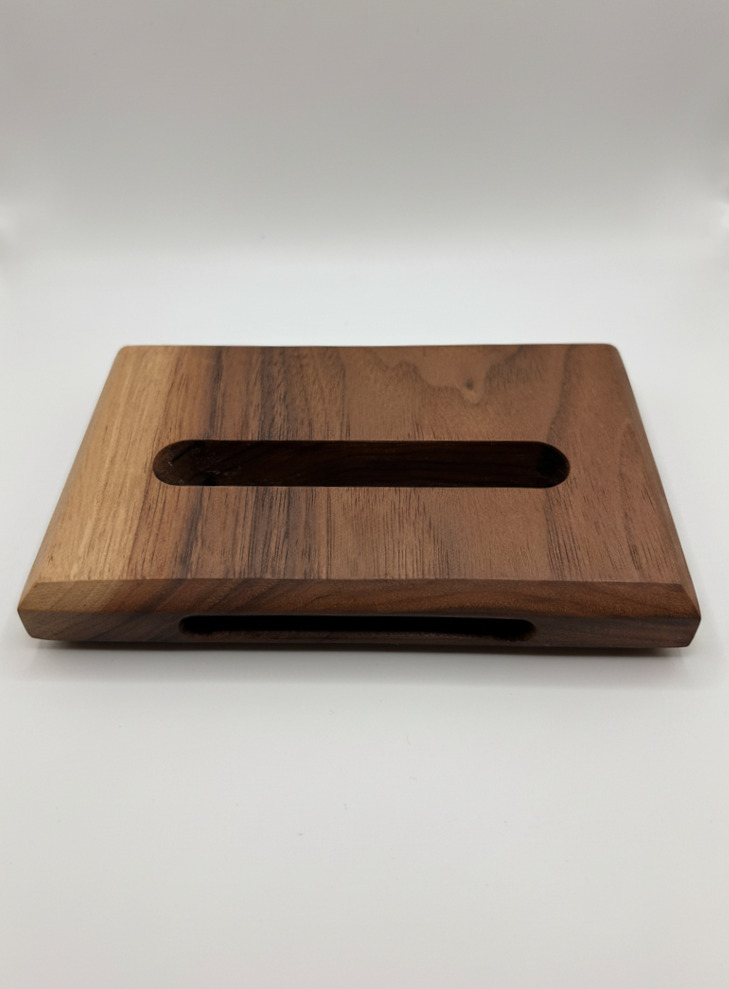 Artisan Walnut Phone Stand with Natural Sound Amplifier