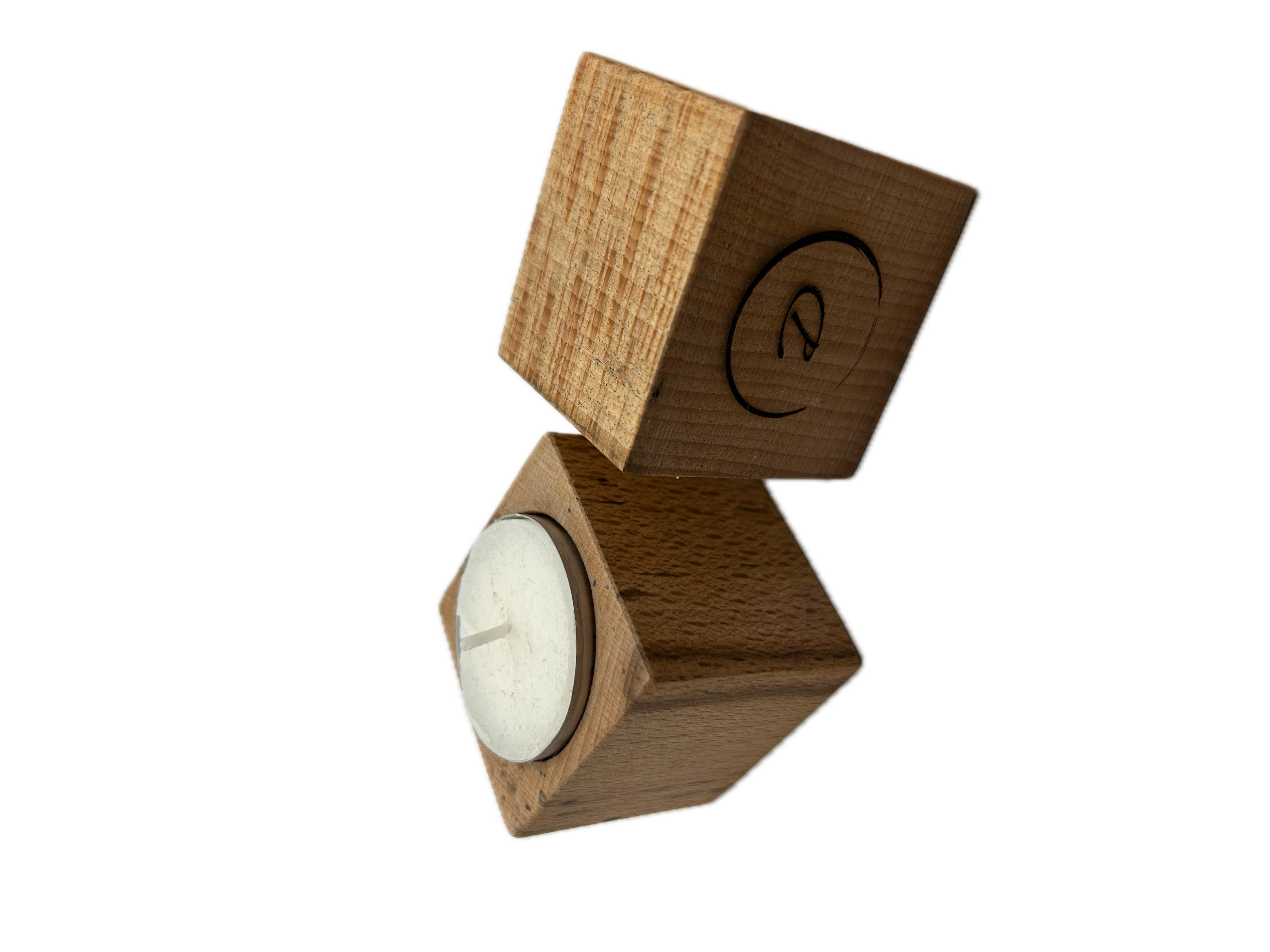 Spalted Beech Tea Light Candle Holders, set of 2