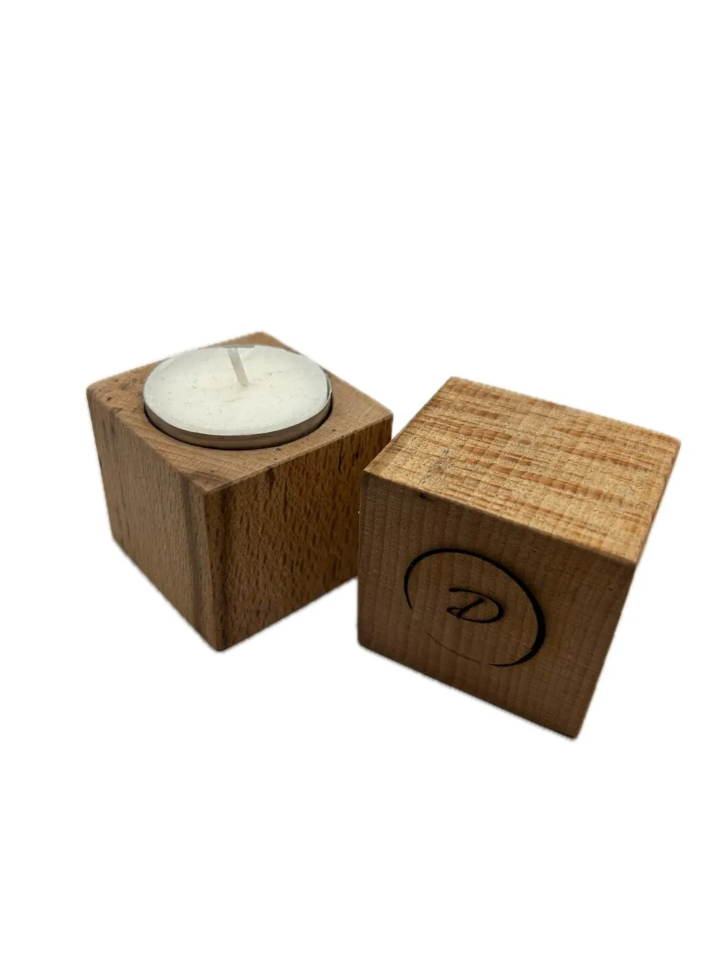 Spalted Beech Tea Light Candle Holders, set of 2